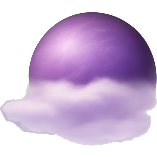 Pastel purple planet with fog emoji