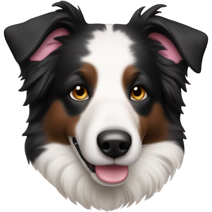 a border collie with a light pink collar emoji