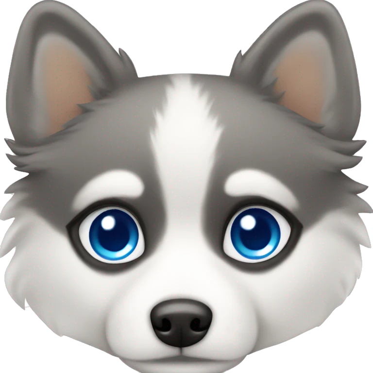 Pomsky with blue eyes emoji
