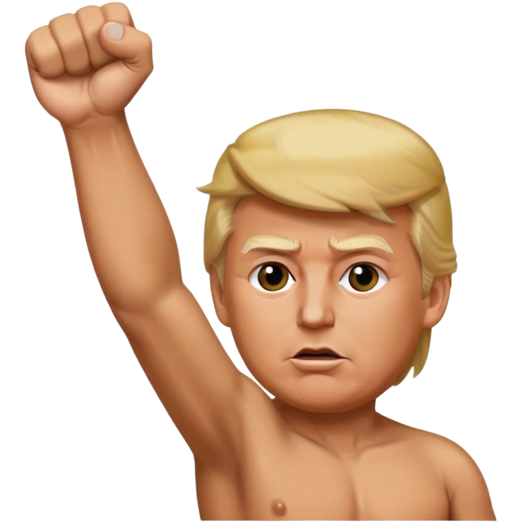 donald trump's fist held high in the air after assassination attempt emoji