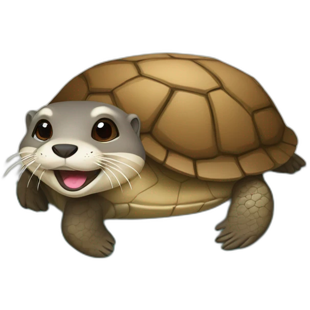 Loutre sur une tortue emoji