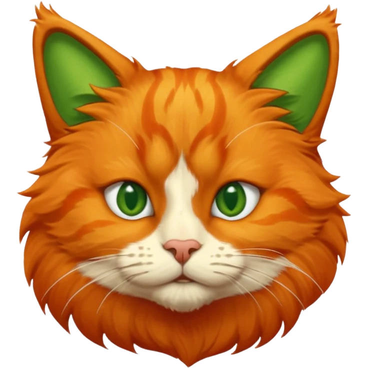 try orange cat missing his right eye and has a green left eye, with an orange patch of fur near his nose emoji