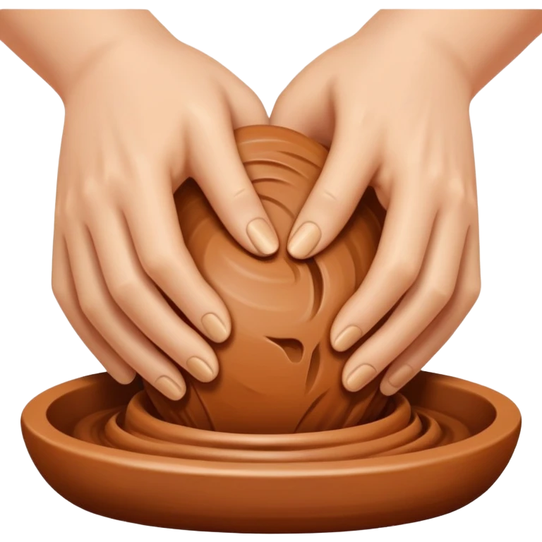 Hands kneading pottery clay emoji