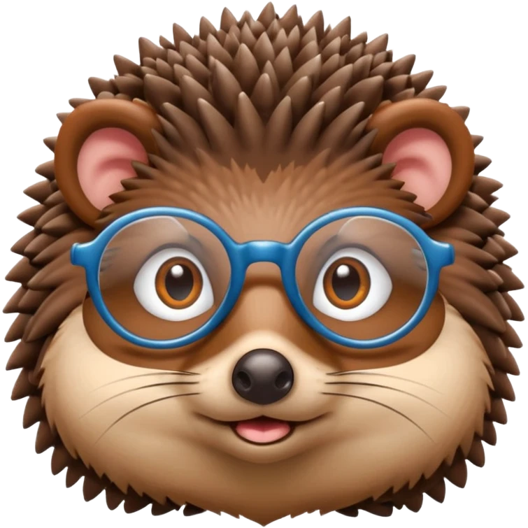 hedgehog with reading glass emoji