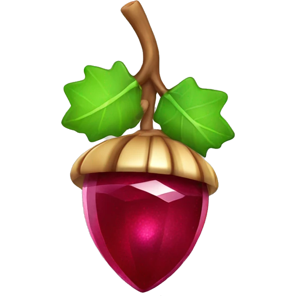 sparkling ruby Acorn with stem  emoji