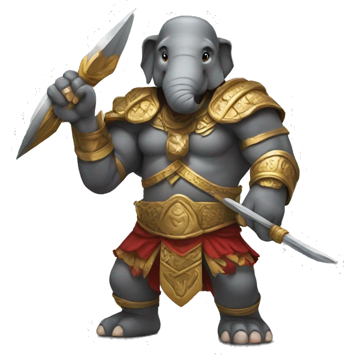 strong elephant warrior emoji