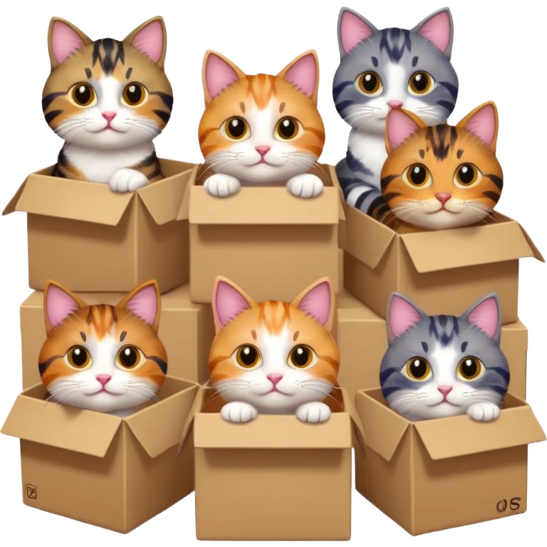 cats in boxes emoji