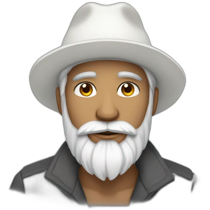 pakistani man with white hat and messy beard fursona emoji
