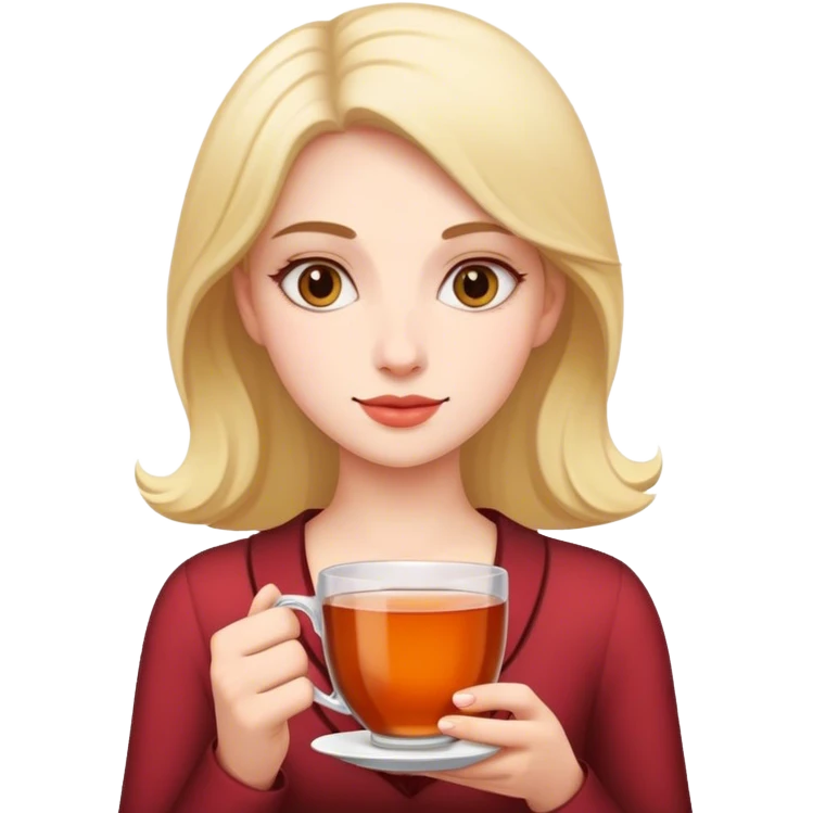 Mujer con un té emoji
