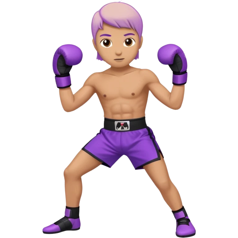 a white person with a purple gear kickboxing emoji