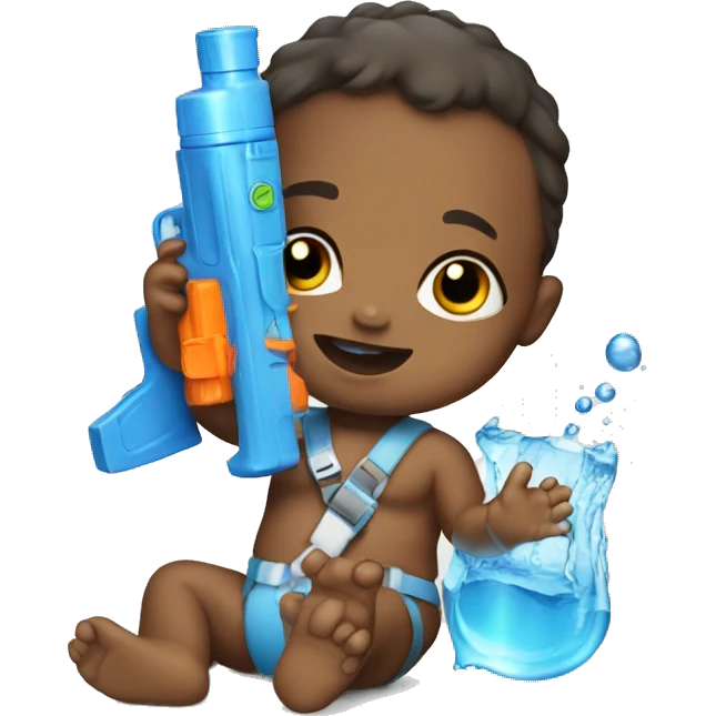 baby with water gun emoji