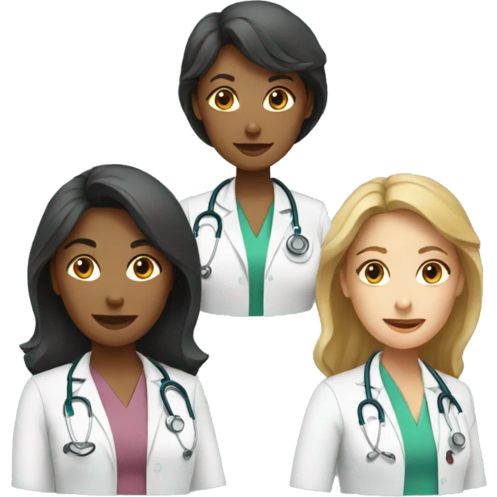 3 female doctors emoji