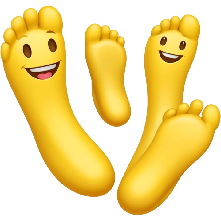 Classic yellow smile emoji, with a penis and feet emoji