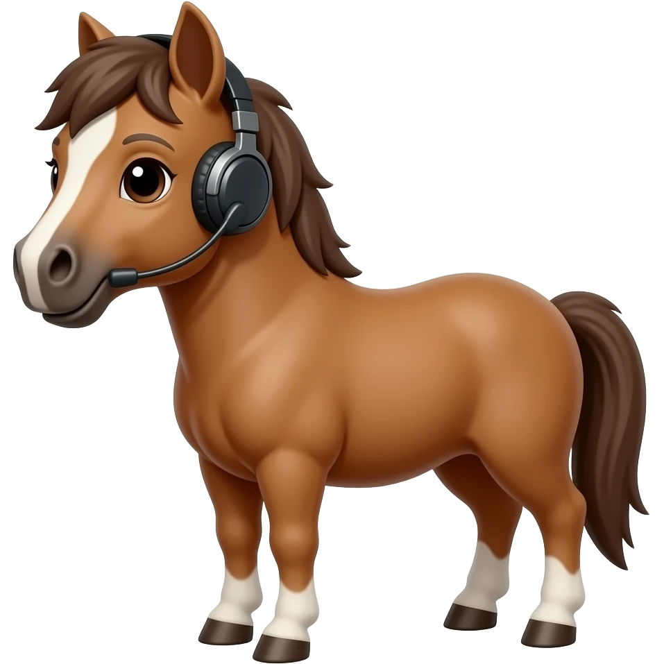 Pony with Headset emoji