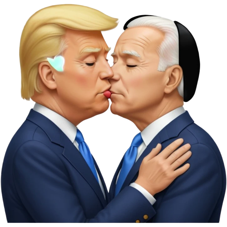 trump and biden kissing emoji