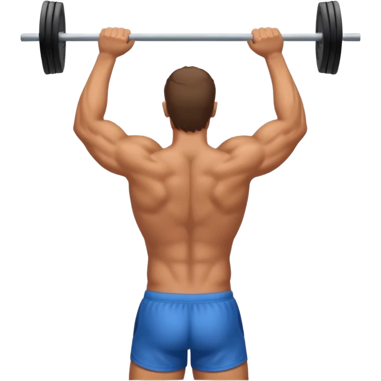 a man doing pullups and with muscle back emoji