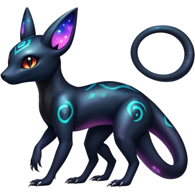 Nebulae Salandit-Umbreon-Fakémon-hybrid-creature (full body)  emoji