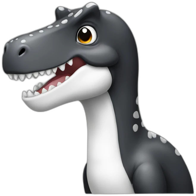 Black and white dino emoji