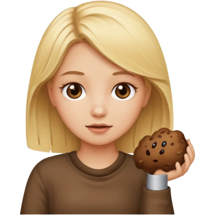 Blonde girl with poop in hand emoji