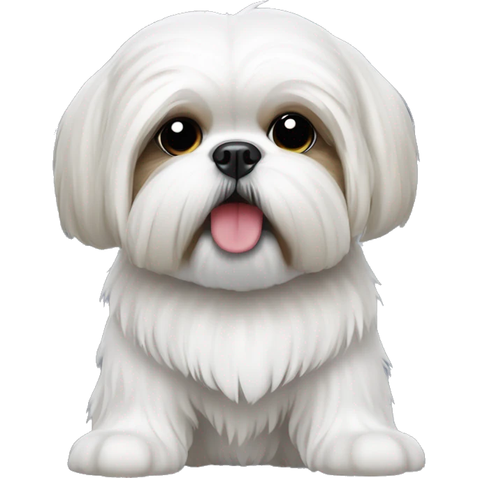White Shih Tzu with an underbite  toy  emoji