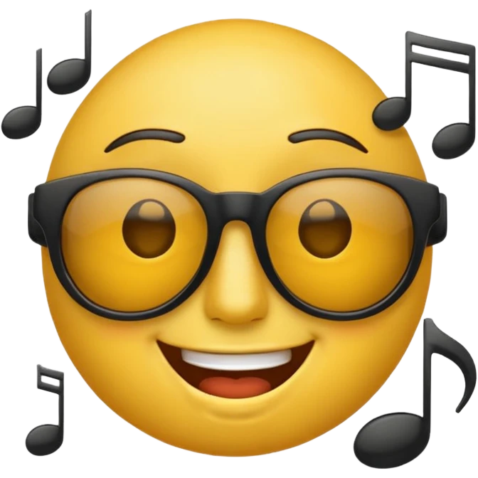 make an face emoji. I will use it for my music playlist. so make it cool and about music less detailed emoji