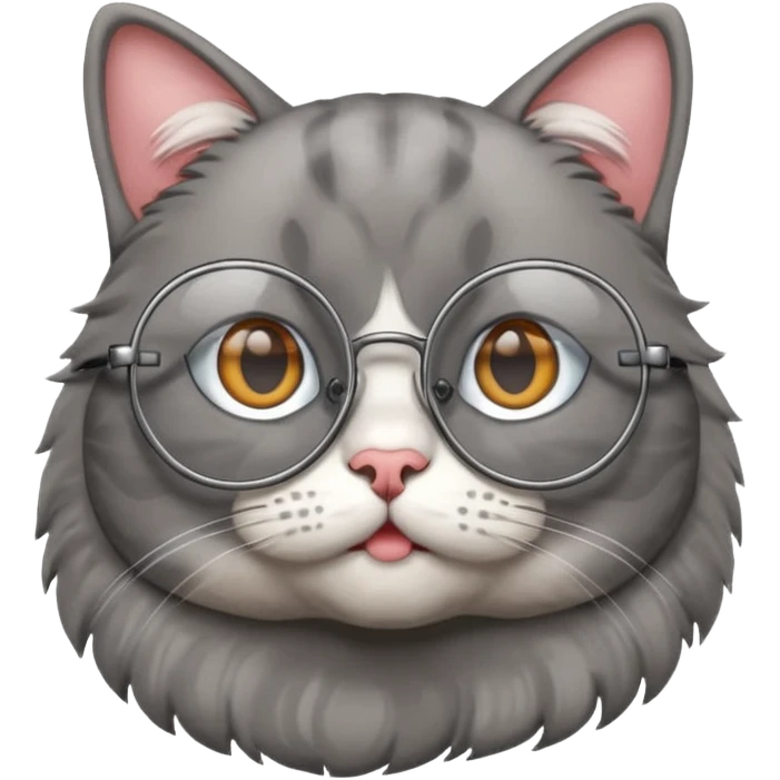 Cat with round glasses emoji