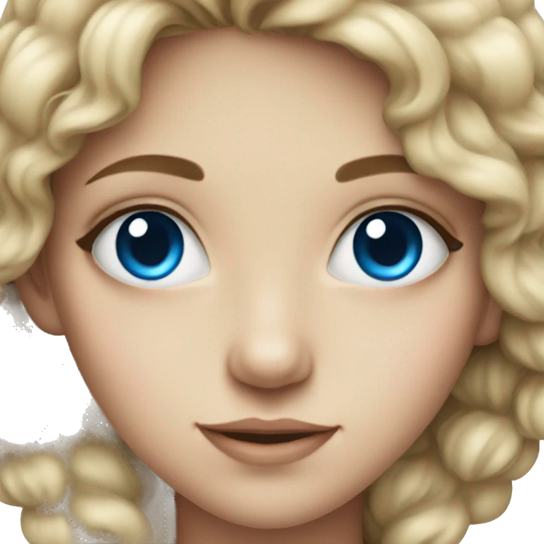 close-up portrait of girl with blue eyes emoji