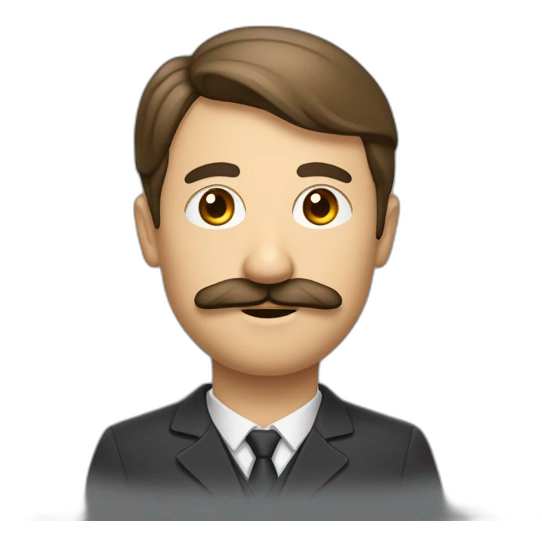 un homme avec une petite moustache au milieu du visage emoji