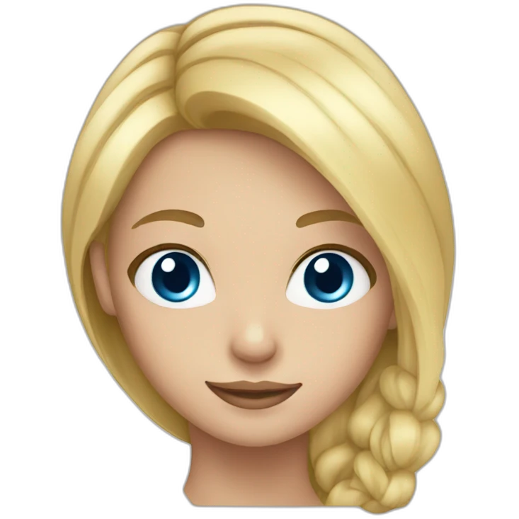 girl long blond hair blue eyes emoji