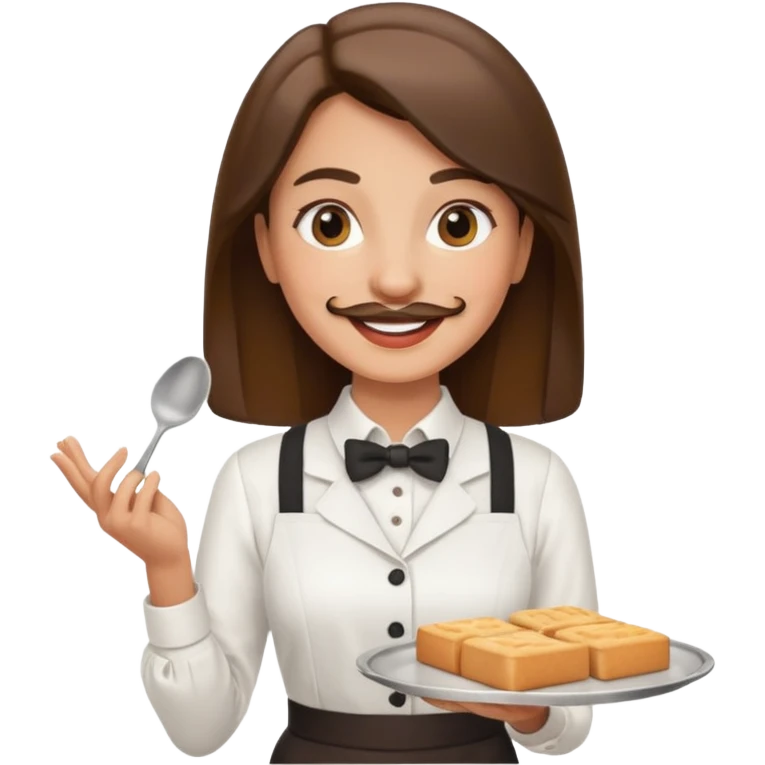 mustached waiter woman emoji