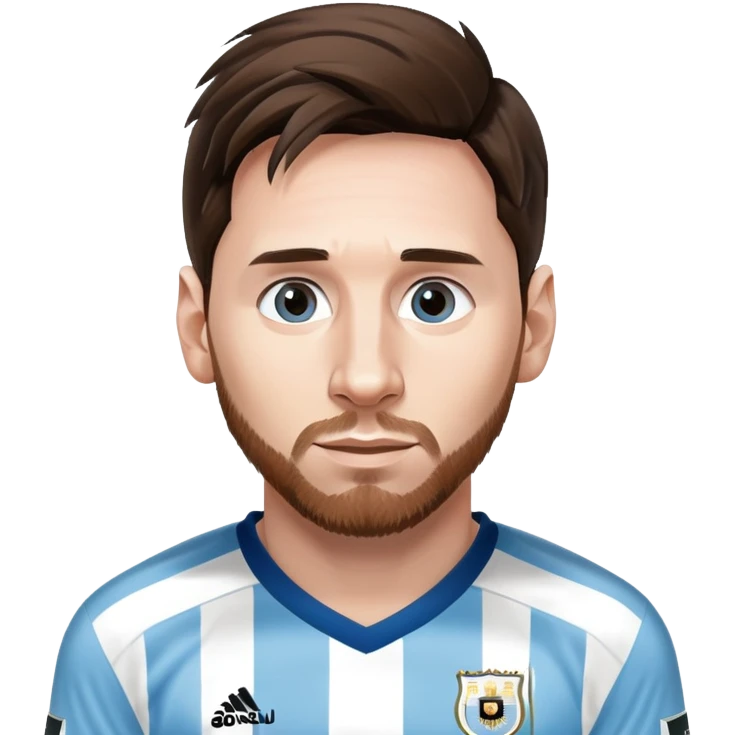 Lionel Messi soccer player with Argentina blue and white jersey emoji