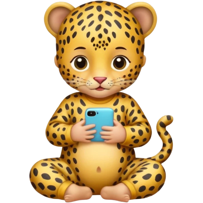 human baby with leopard patterned clothes emoji