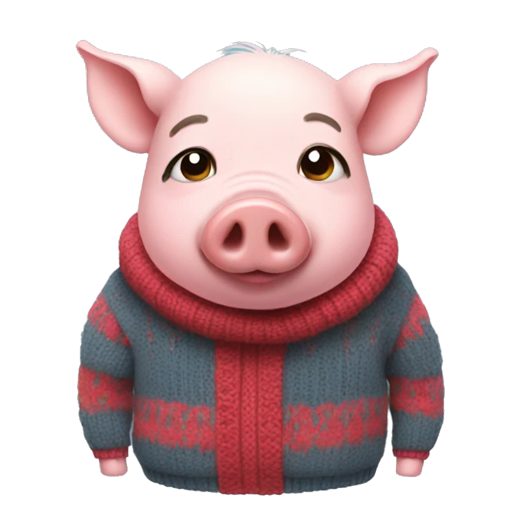 Pig wearing a sweater emoji