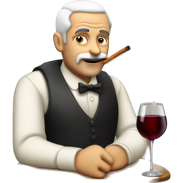Mensch der wein trink und eine Zigarette raucht emoji