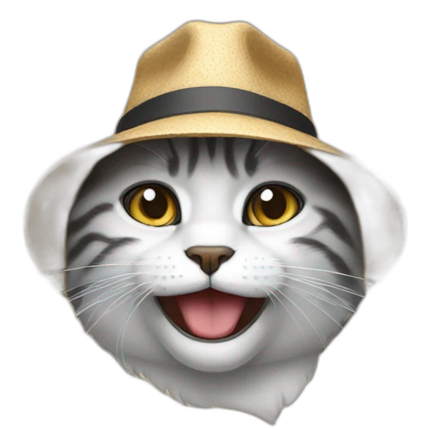 A cat crying whit a hat  emoji