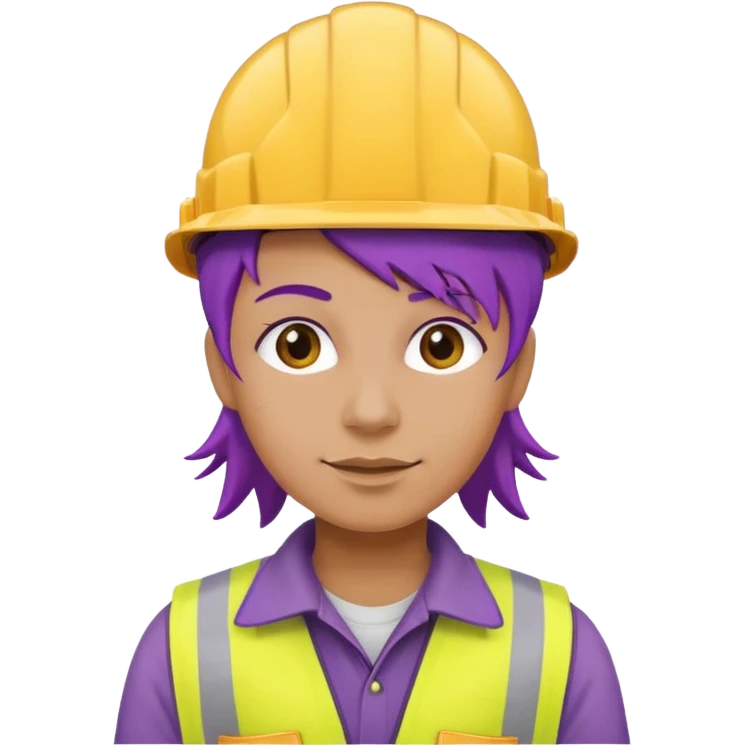 purple haired construction worker emoji
