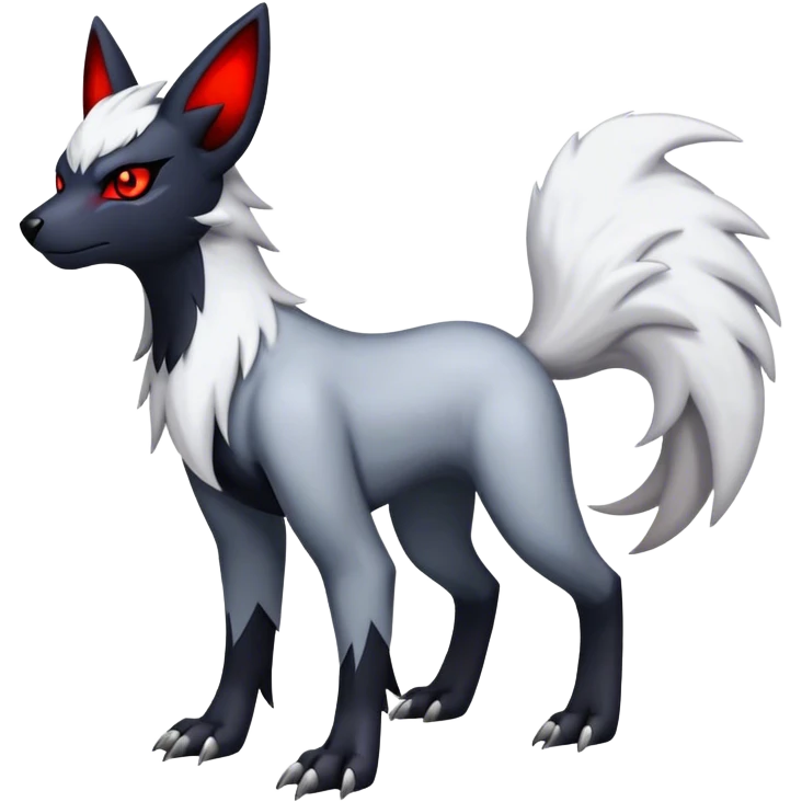 Edgy cool Absol-Zorua-Zangoose-Houndour-Poochyena-creature-hybrid full body  emoji
