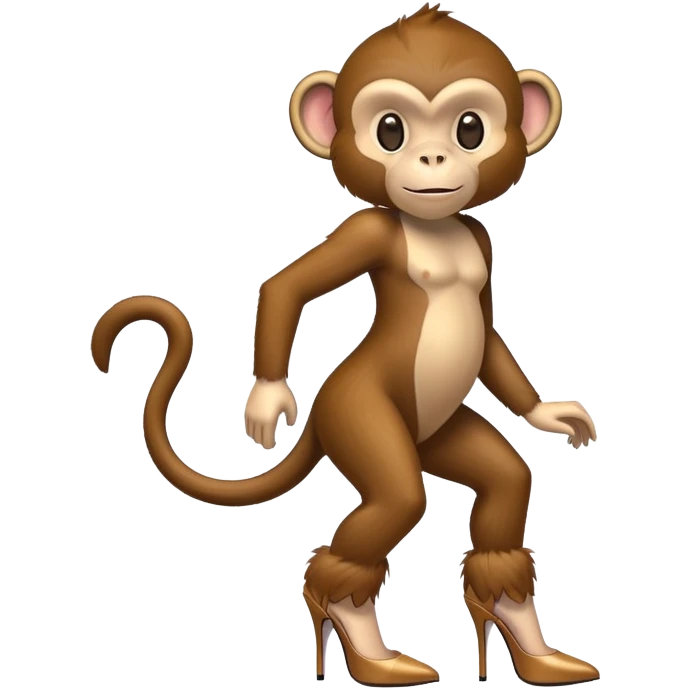 Monkey wearing heels emoji