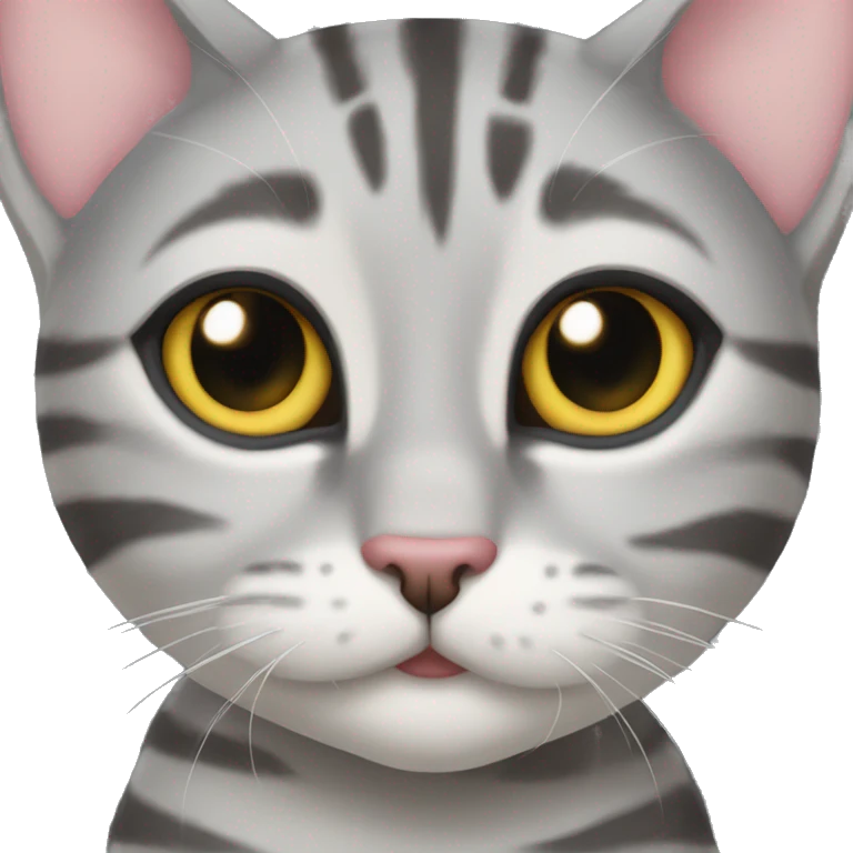 Silver tabby cats heartshaped eyes emoji