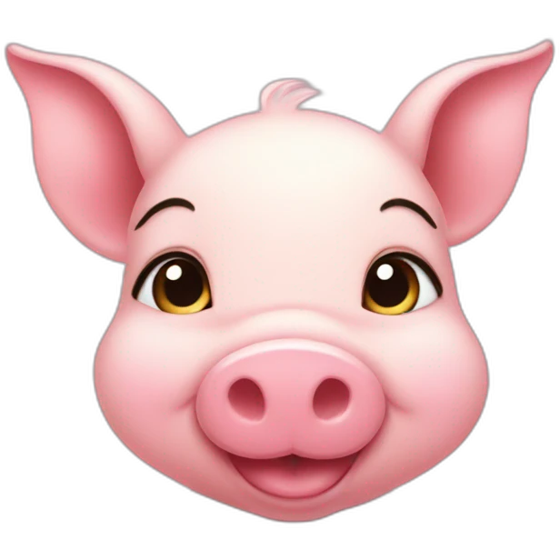 very beautiful elegant piglet blushing emoji