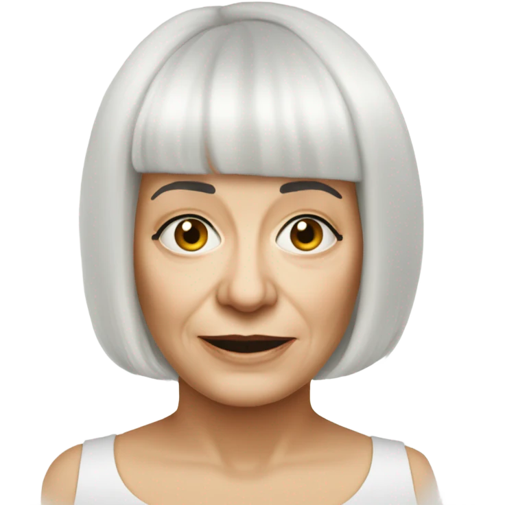 Agnès Varda white top hair emoji