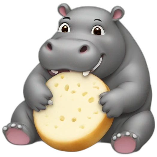 Hippo eating baozi emoji