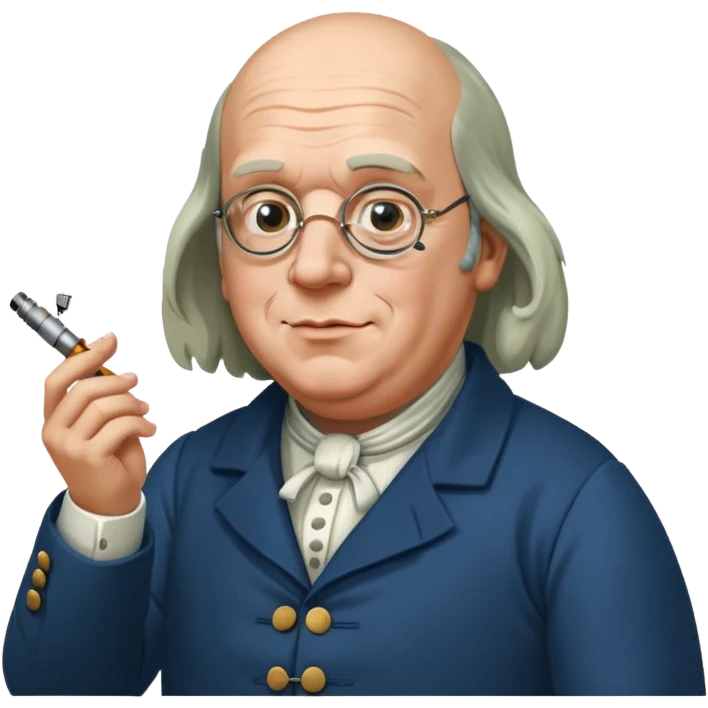 Benjamin Franklin hitting vape emoji