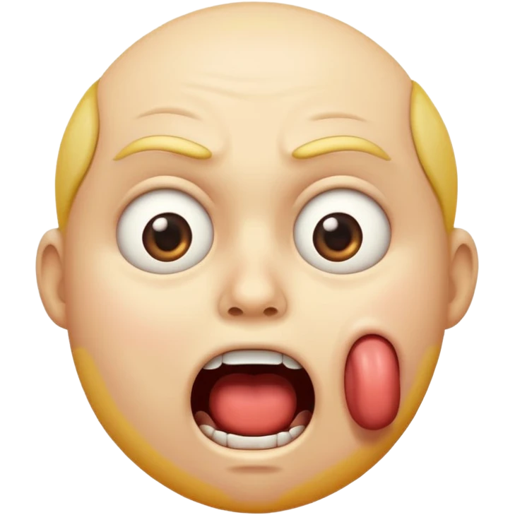 Emoji choking itself at its throat with eyes rolled back emoji