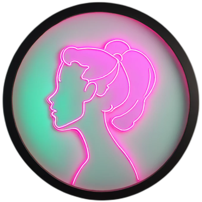 Sexy silhouette neon sign emoji