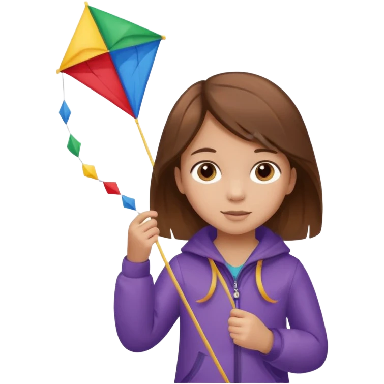 little girl kid holding kite emoji