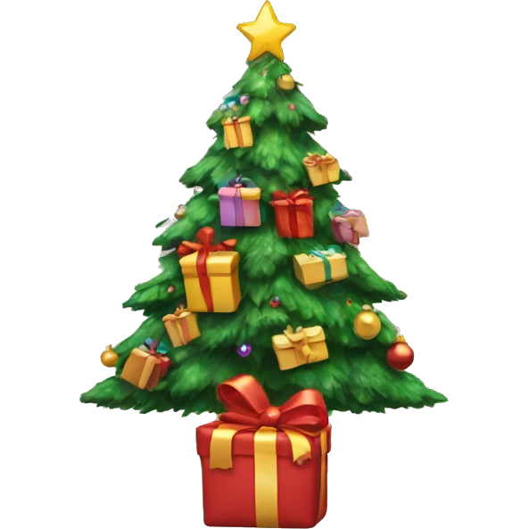Christmas tree with presents underneath  emoji