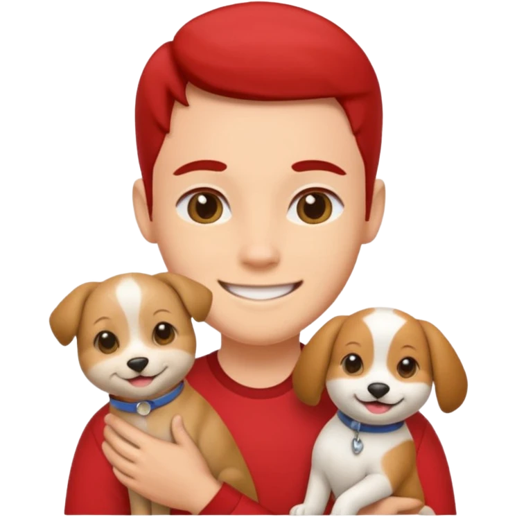 pet lover, red shirt. emoji
