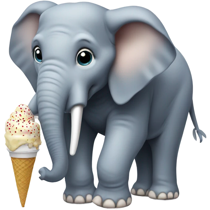 Elephant eating ice cream emoji