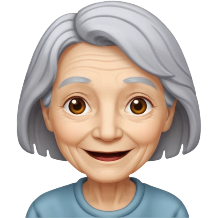 grey hair old woman emoji